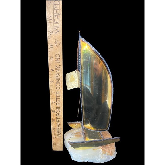 DeMott Brass Sailboat NWT Sailboat Made Of Brass, Copper and Steel Mounted On I - Picture 14 of 15